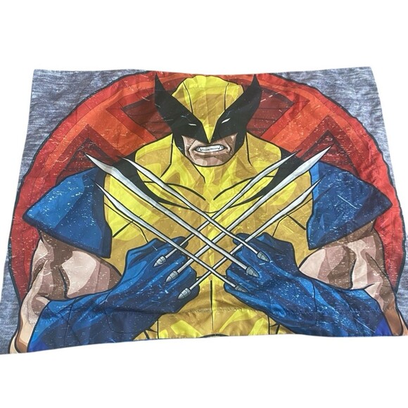 Marvel Wolverine Pillowcases Set of 2 Standard Size Comic Art Blue Reverse - Picture 4 of 4